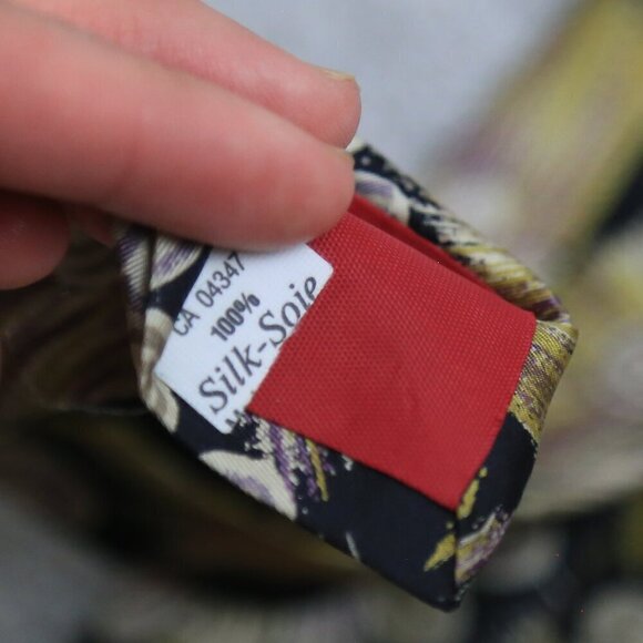 Oscar De La Renta 100% Silk Geometric Floral Printed Multicolor Men's Suit Tie - Picture 4 of 4